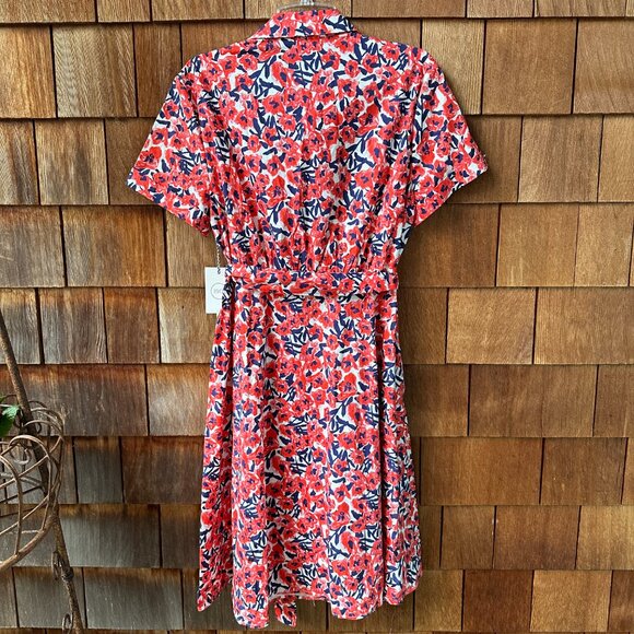 NWT 1901 Women Red & Blue Floral Shirt Dress Fit & Flare in Women's X-Large - Picture 7 of 12